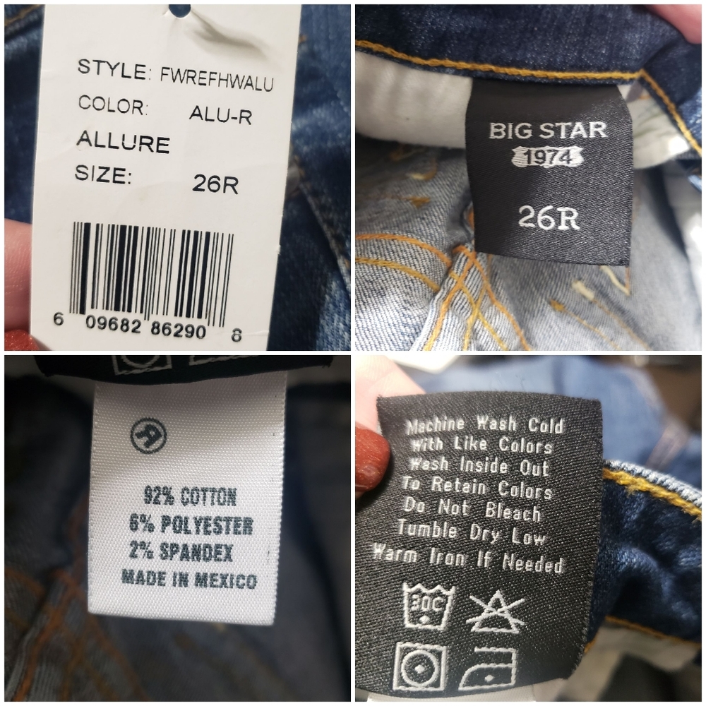 Big Star 1974 NWT Sz 26R Remy Boot Low Rise Jeans - Picture 15 of 16